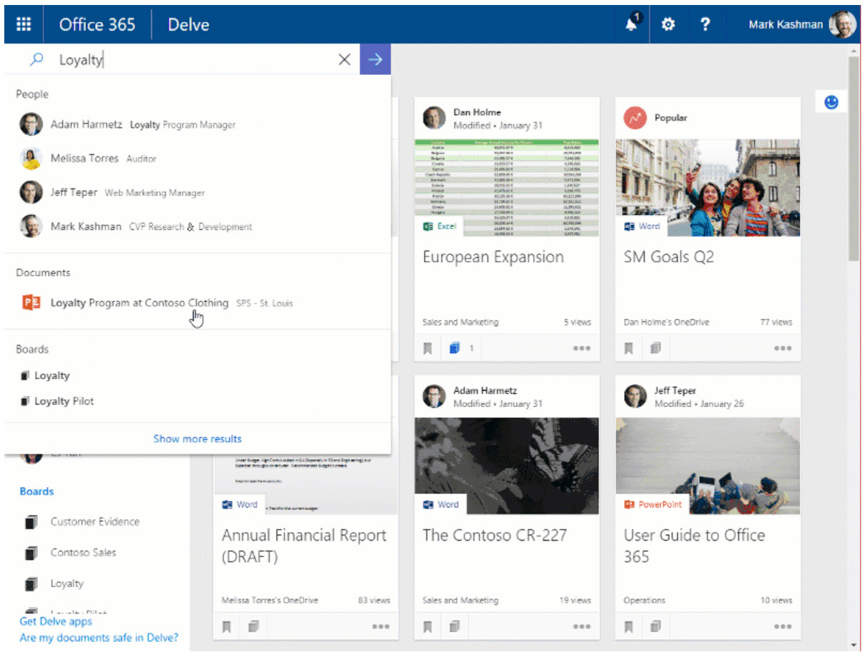 Personalized Search in Office 365 Delve