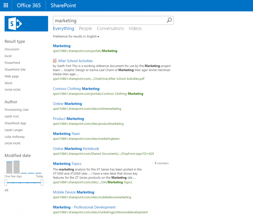 Classic search UI